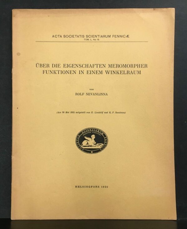 ROLF NEVANLINNA Über die Eigenschaften meromorpher Funktionen in einem Winkelraum