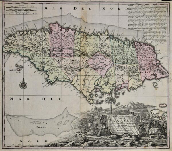 MATTHIAS SEUTTER Nova Designatio Insulae Jamaicae (1740)