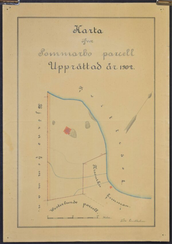 Karta öfver Sommarbo parcell - upprättad år 1902