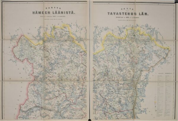 Inberg, I. J.: Kartta Hämeen läänistä 1893