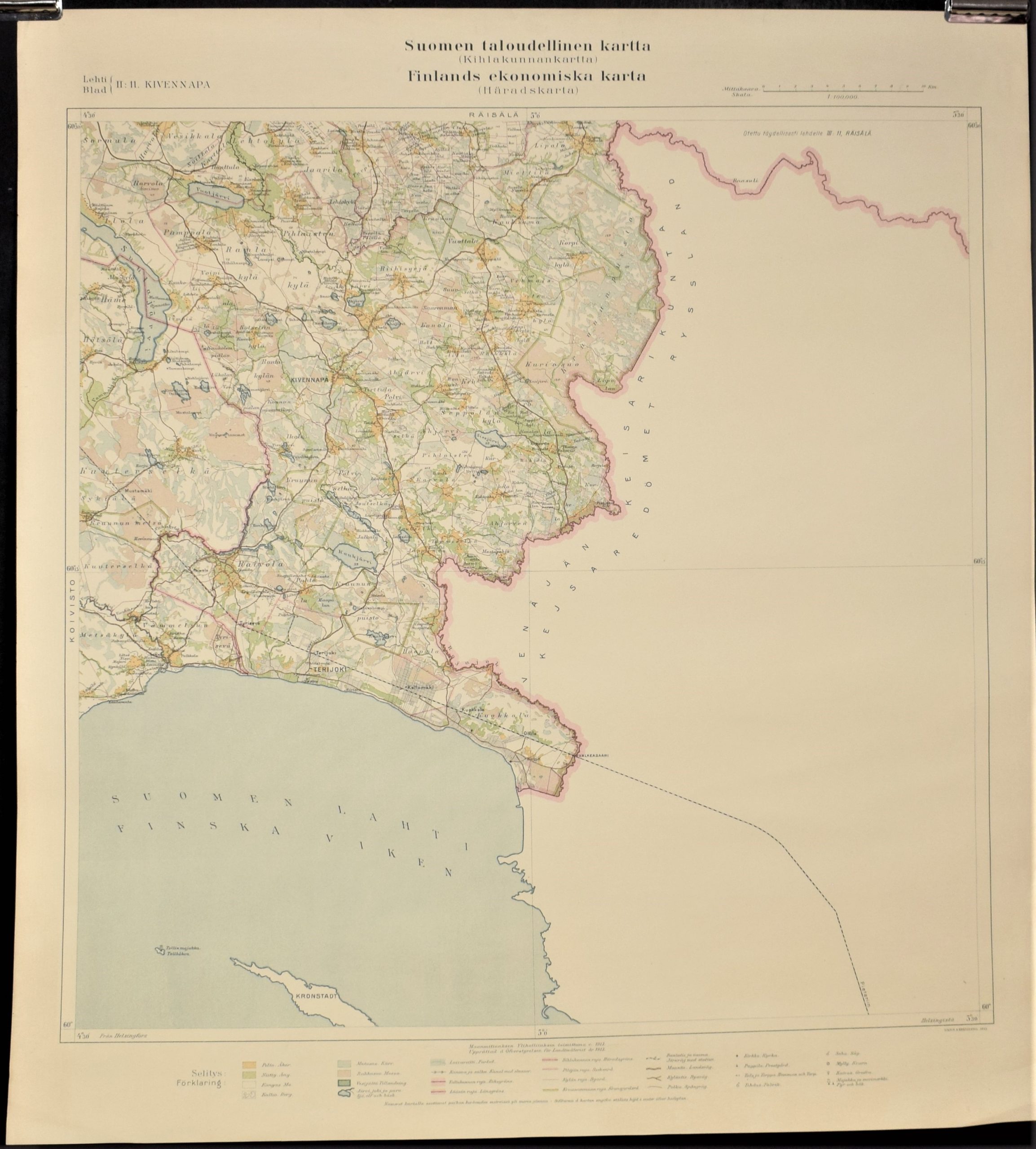 Kivennapa – Suomen taloudellinen kartta (1913) | C. Hagelstam Antiquarian  Bookstore