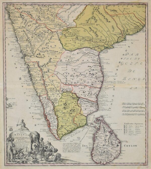 HOMANN Peninsula Indiae citra Gangem (1733)HOMANN Peninsula Indiae citra Gangem (1733)