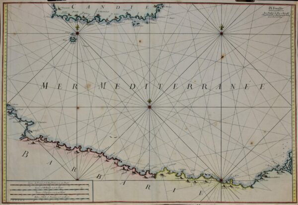 ROUX Joseph Carte de la mer Mediterranée (1764)