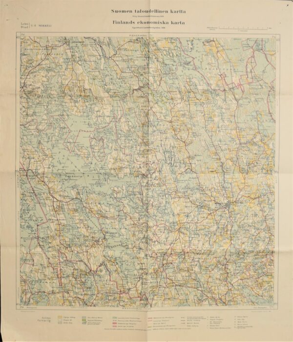 Mikkeli – Suomen taloudellinen kartta (kihlakunnankartta) 1940