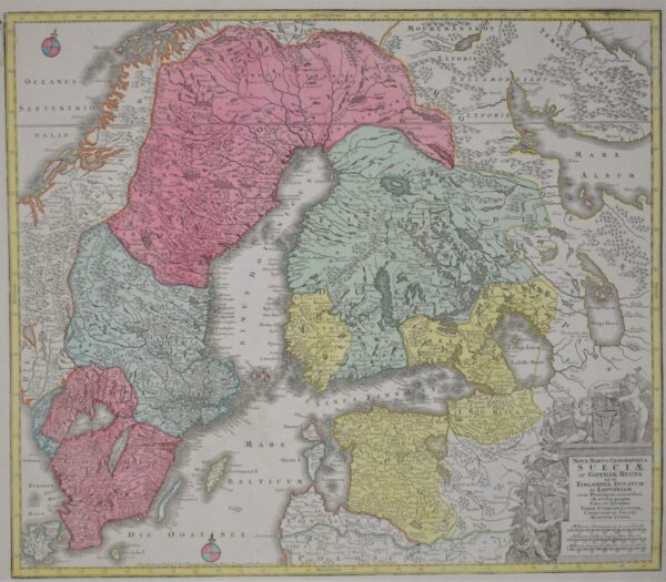 T. C. LOTTER Nova Mappa Geographica Sueciae (1770)