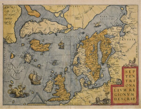 ABRAHAM ORTELIUS Septentrionalium Regionum Descrip. (1575)