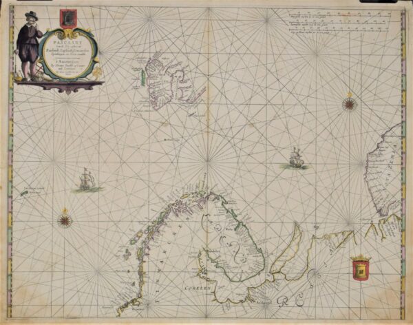 Pascaart van de Zee-custen van Ruslandt, Laplandt, Finmarcken, Spitsbergen en Nova-zembla (1640)