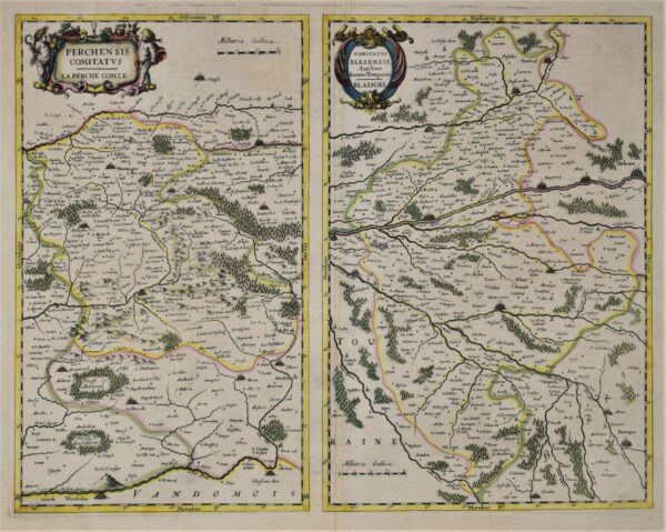 Blaeu, W. J.: Perchensis Comitatus, La Perche Comte - Comitatus Blesensis, Blaisois