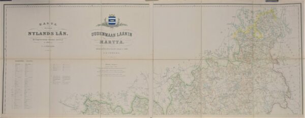 Inberg, I. J.: Uudenmaan läänin kartta 1893