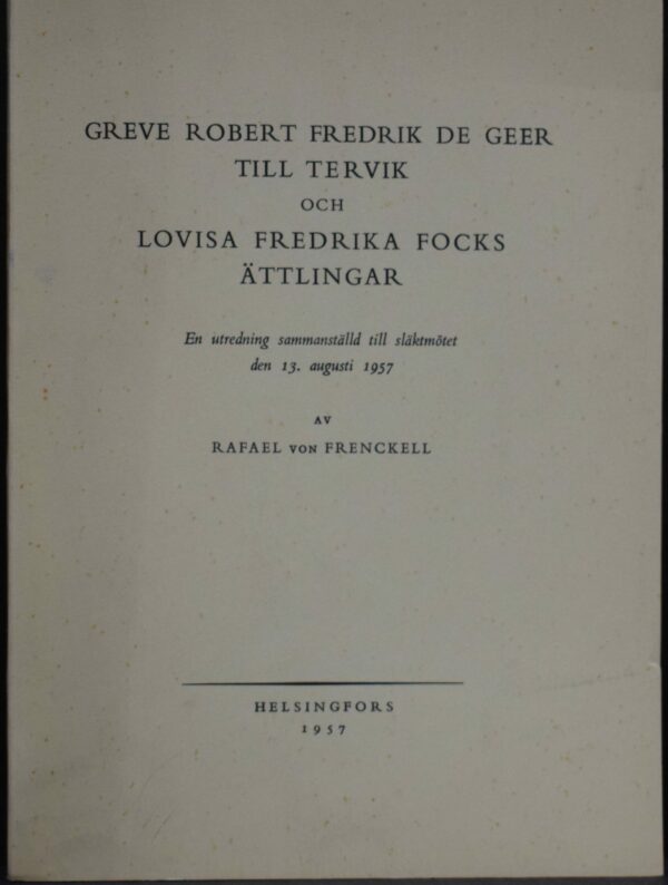 Greve Robert Fredrik De Geer