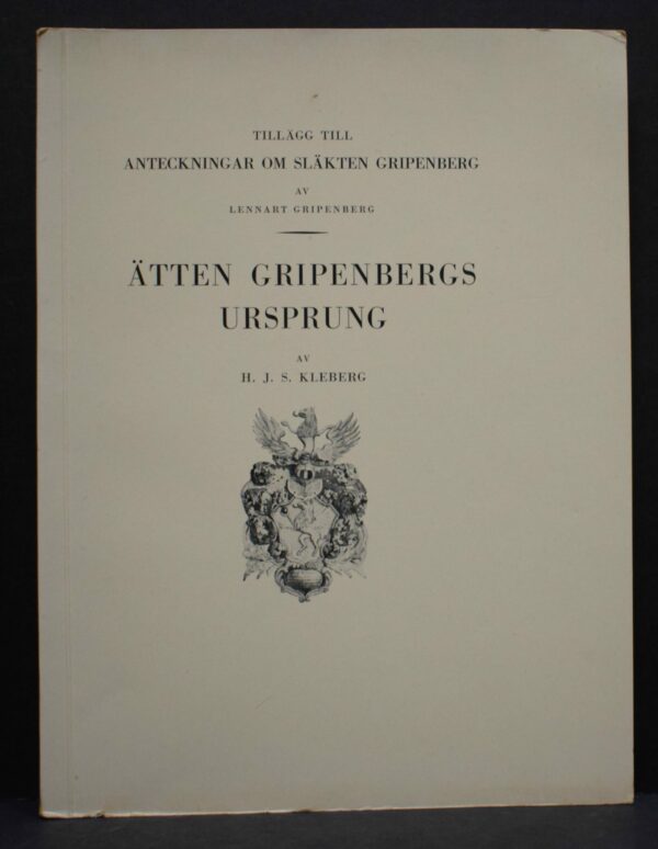 Ätten Gripenbergs ursprung av H. J. S. Kleberg