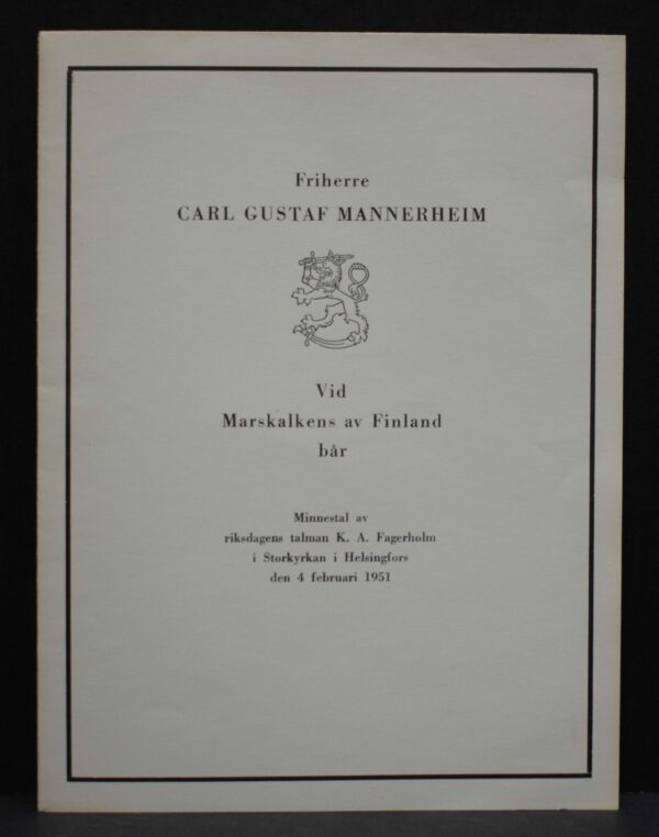 Friherre Carl Gustaf Mannerheim