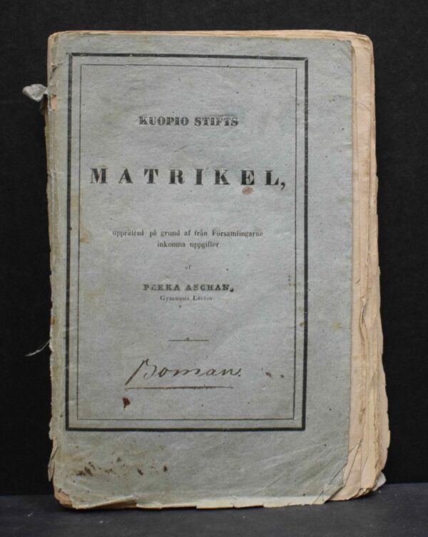 PEKKA ASCHAN Kuopio stifts matrikel (1855)