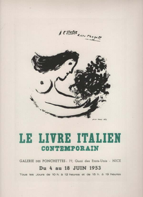 Marc Chagall Le Livre Italien Contemporain, Galerie Ponchettes (1953)