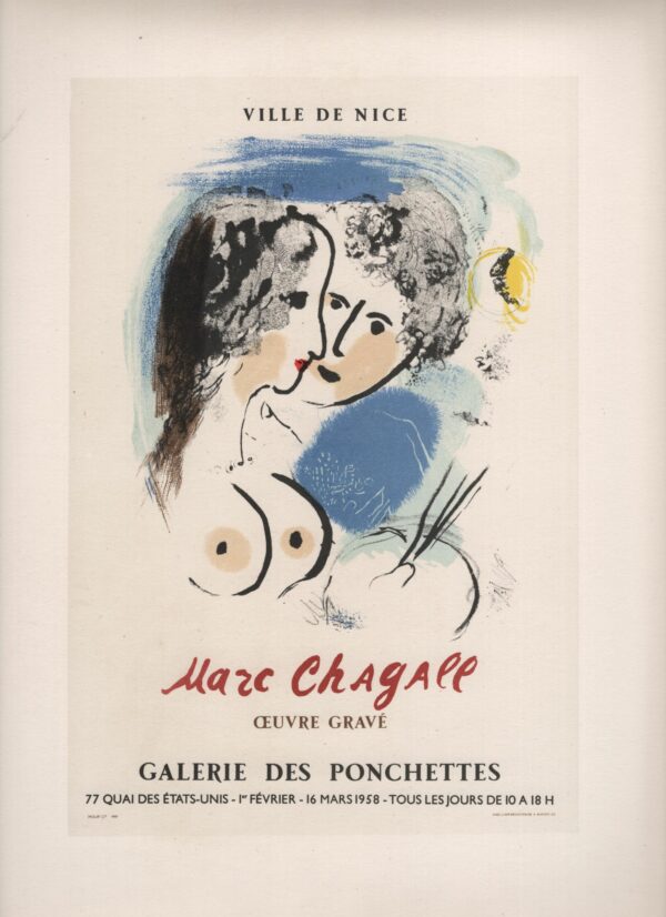 Marc Chagall Œuvre Gravé, Galerie des Ponchettes (1958)