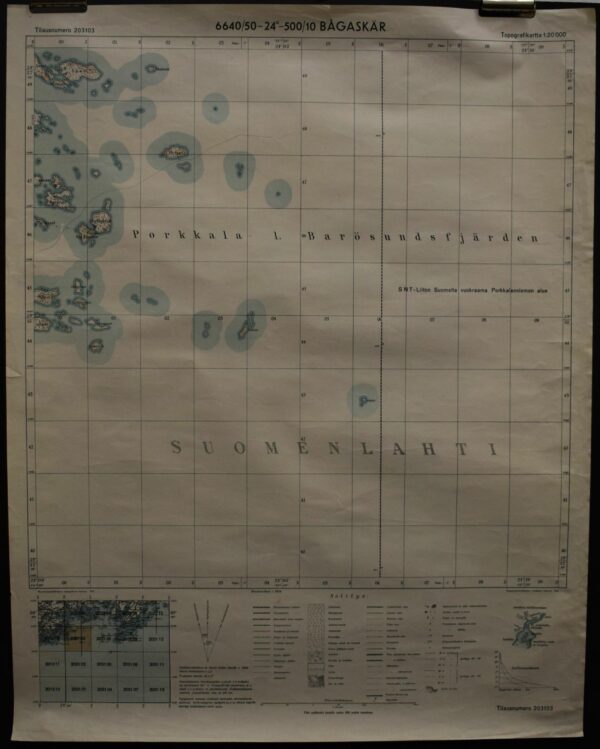 Bågaskär - topografinen kartta (1945)