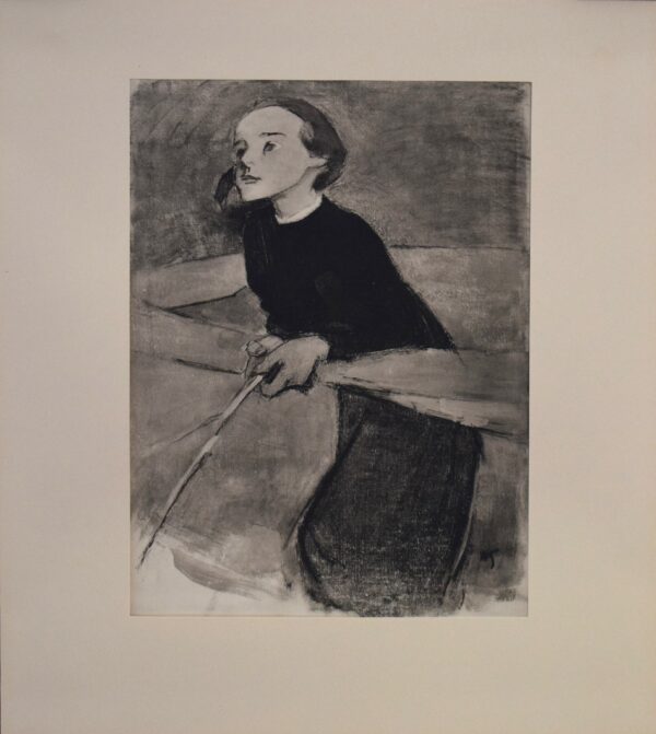 Helene Schjerfbeck: Flicka vid gärdesgård (1941)